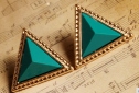 Retro barevný trojúhelník - tyrkysový